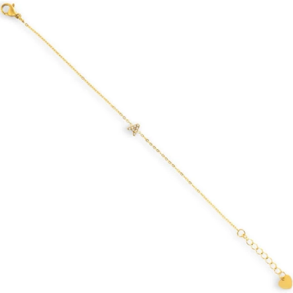18K Gold Plated Stainless Steel Waterproof Crystal Bracelet