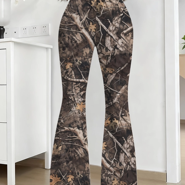 Girls' Fashionable High-Stretch Slim-Fitting Digital Printed Flared Pants for Spring, Summer, And Autumn, Girls' Stretch Pants, Girls' Pants, for Outdoor