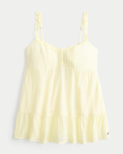 Ruffle Trim Tunic Babydoll Top