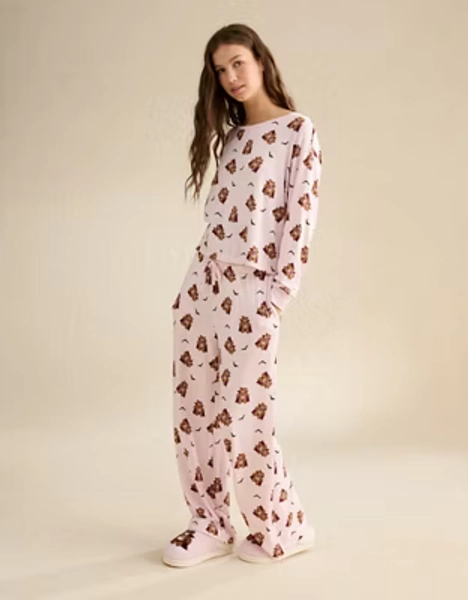 AE Luxe Plush Long Sleeve + Pant PJ Set