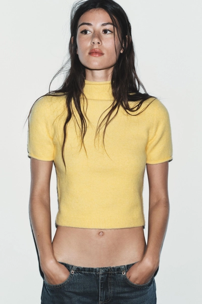 KURZÄRMLIGER SOFT-STRICKPULLOVER