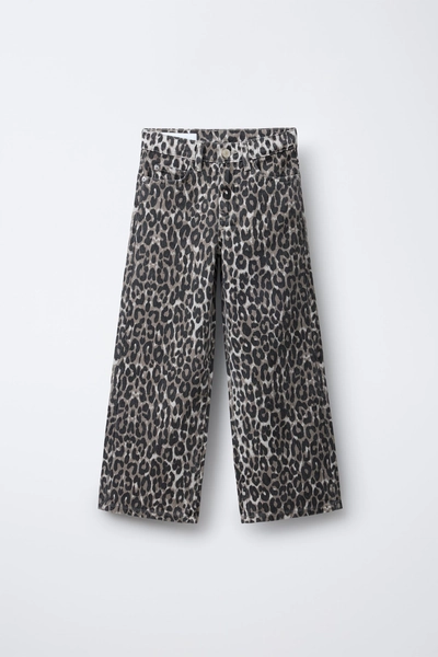 PANTALON DENIM WIDE LEG IMPRIMÉ ANIMAL