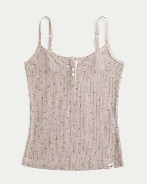 Cozy Pointelle Henley Tank