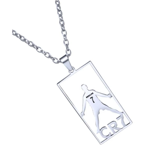 COMTRUDE CR7 Silver Premium Stainless Steel Football Star Pendant Necklace