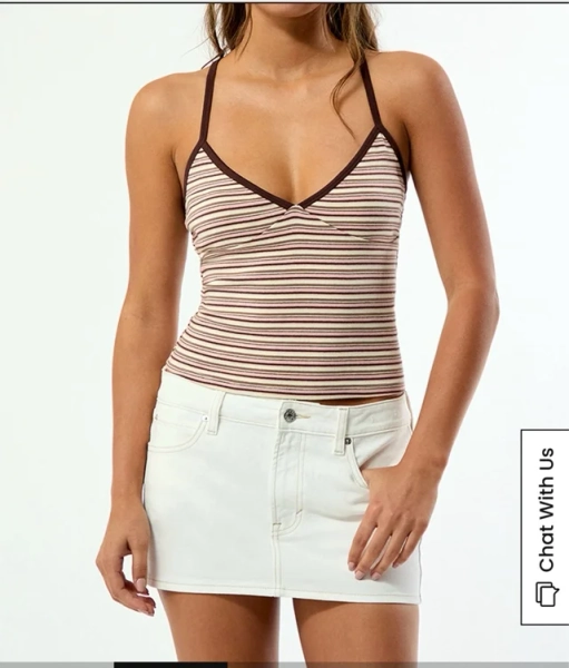 Elle Easy V-Neck Striped Tank Top