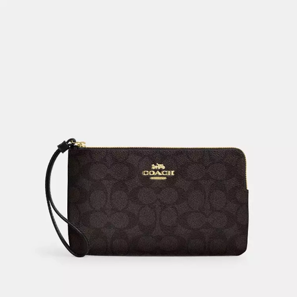 Large Corner Zip Wristlet In Signature Canvas