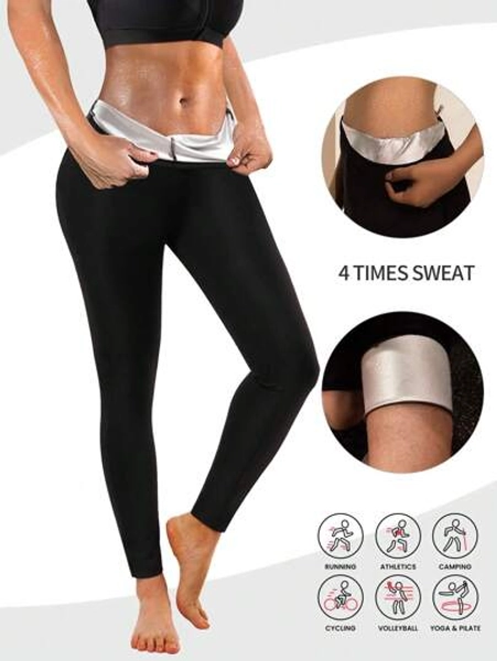2025 Summer New Women Solid Color Sauna Sports Pants High Waist Butt Lifting Sexy Fitness Leggings Slim Workout Waist Training Trousers, Butt Lifting Sauna Shaping Capri Pants, Women Slimming Tight Sports Leggings Yoga Gym Compression Pants Tummy Control, Create Perfect Body Shape Gym Accessories