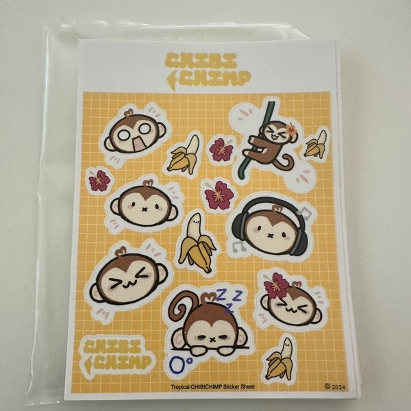 cute monkey stickers CHIBICHIMP back to...