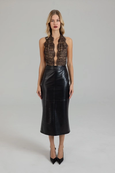 Midi Skirt In Smooth Leather