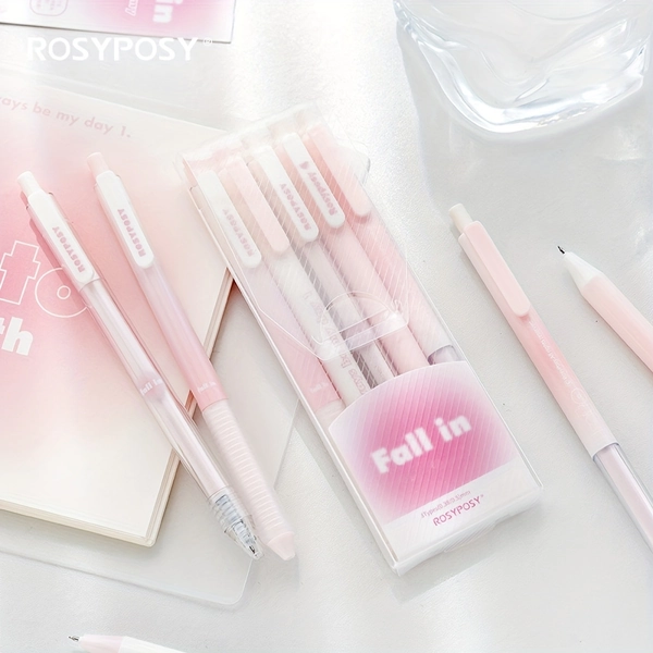 5pcs/Set 0.38mm 0.5mm Neutral Pen Korean Style Simple Cute Super Cute Creative Ins Style Student Black Pen Office Stationery