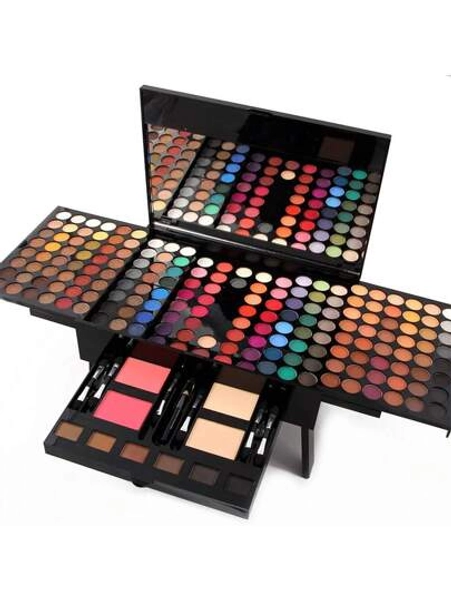 190 Colors Cosmetic Make Up Palette Set Kit Combination With Eyeshadow Facial Blusher Eyebrow Powder Face Concealer Powder Eyeliner Pencil A Mirror All-In-One Makeup Gift Set (Multicolor)