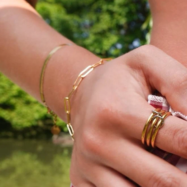 Forever Linked Ring Silver Gold Waterproof