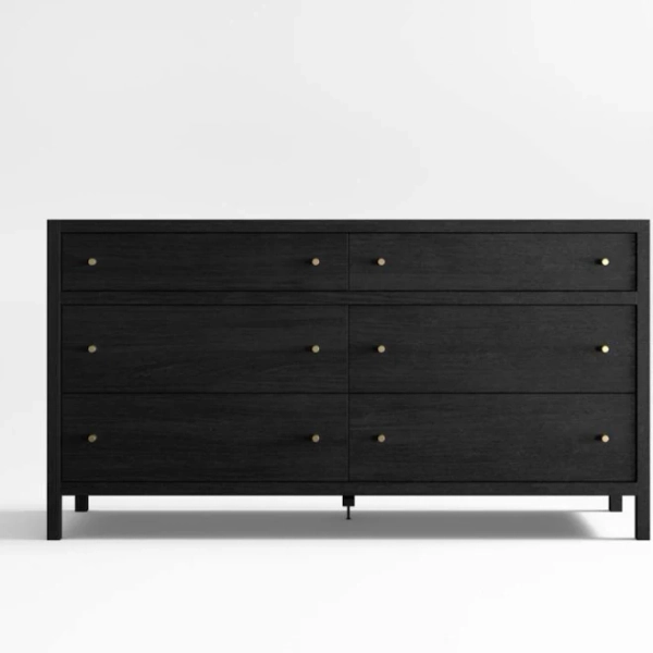 crate & barrel Keane 64" Solid Wood 6-Drawer Dresser