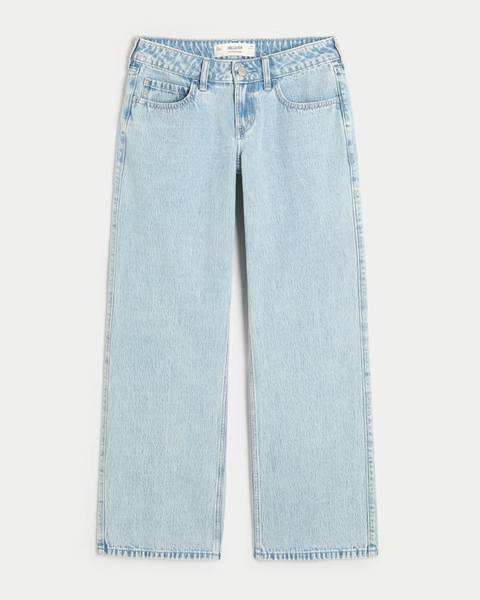 Low-Rise Light Wash Baggy Jeans