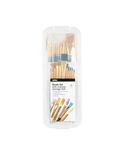 26 Piece Brush Set with Canvas Storage Roll - Miscell. - One Size
