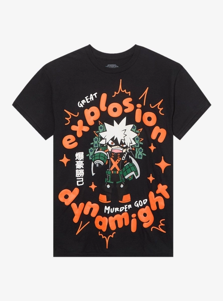 My Hero Academia Bakugo Dynamight Name Puff Print T-Shirt