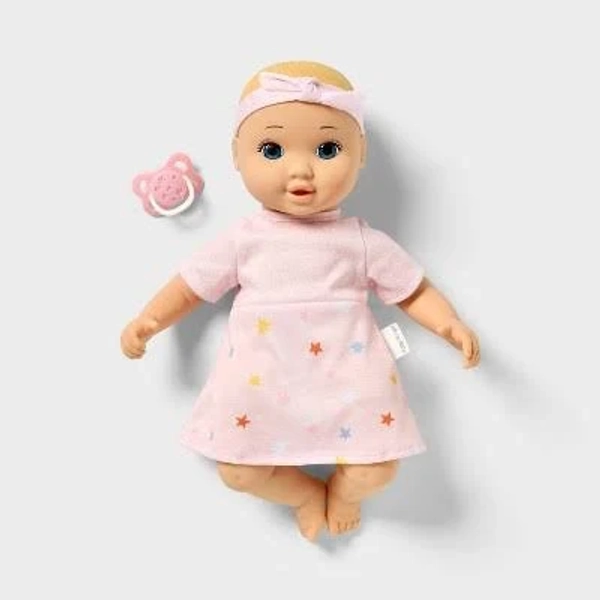 gigglescape 14" Girl Baby Doll Blonde Hair + Blue Eyes