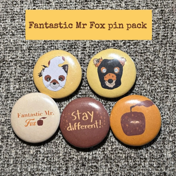 Fantastic Mr. Fox Pin-Back Buttons (5 pack)