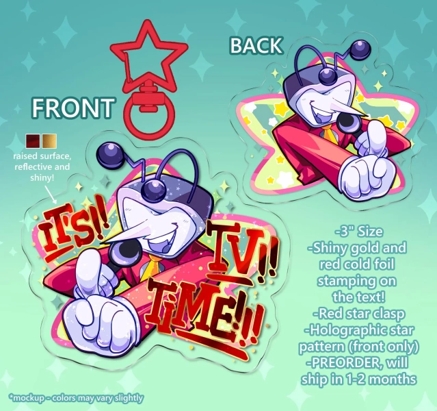 Deltarune Mr. (Ant) Tenna Cold-stamped Keychain  2ND ROUND PREORDER - "It's Tv Time!"