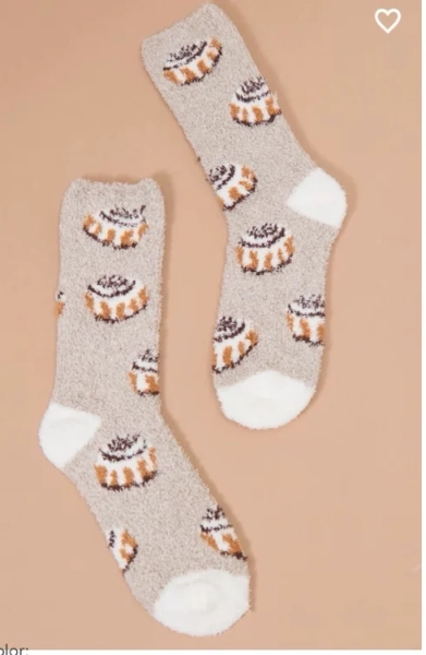 Cinnamon Roll Cozy Socks