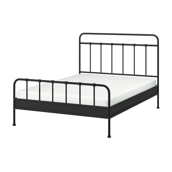 STJÄRNÖ Bed frame - anthracite/Lönset Queen