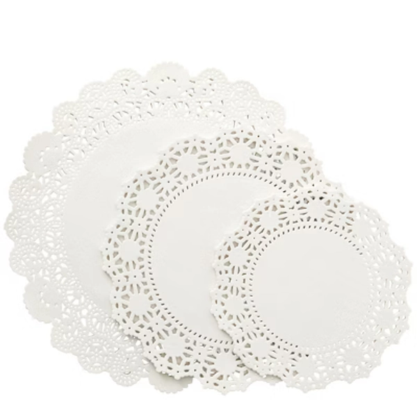 Juvale 150 Pack Round White Lace Paper Doilies Assorted Sizes for Crafts, Cake, Plates, Party Table, 6.5, 8.5, and 10.5 Inch