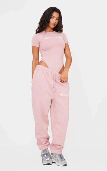 PRETTYLITTLETHING Light Pink Cuffed High Waisted Cuffed Joggers