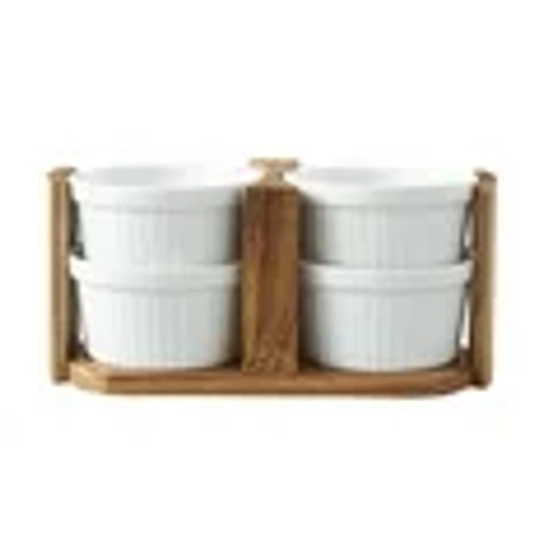 Better Homes & Gardens Acacia Wood Ramekin Caddy Set, 1.12 Pounds
