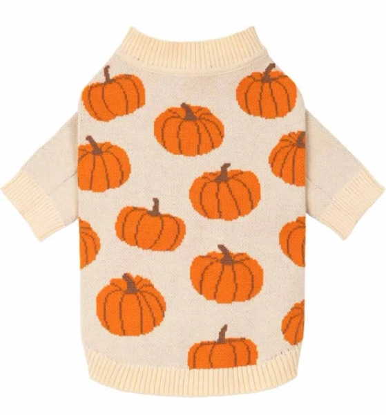 Cream Pumpkin Dog Sweater