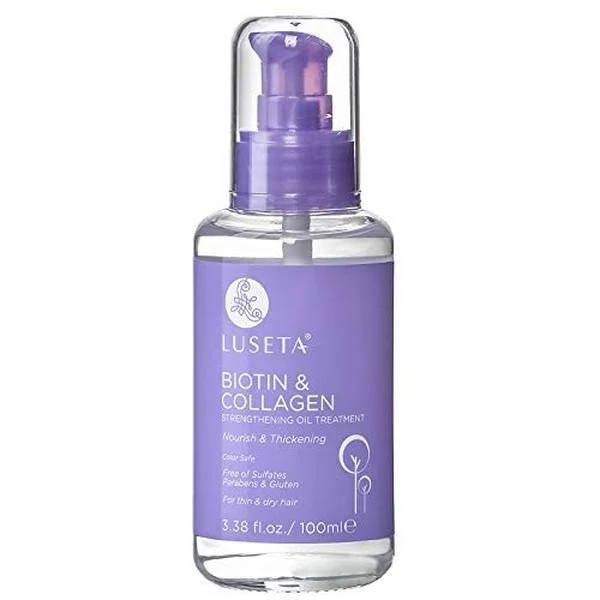 L LUSETA Biotin Hair Growth Serum with Collagen, Hair Oil for Thin and Damage Hair Growth Oil, Biotin growth serum for Frizzy & Damaged hair,