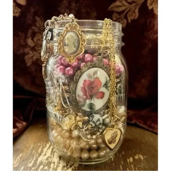 2026 Gold Jewelry Mystery Jar – Vintage Style Surprise Box, Wearable Treasures and Unique Gift for