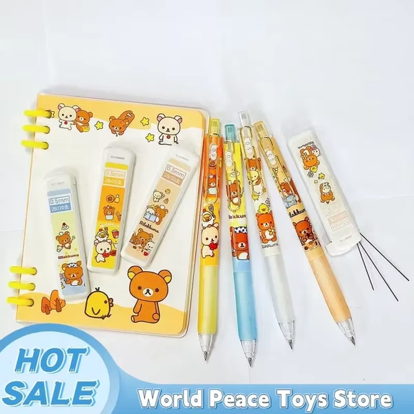4/24pcs Kawaii Rilakkuma Bear Mechanical Pencil Set Stationery Refill Not Easy To Break Lead Automatic Pencil Wholesale Students - AliExpress 21