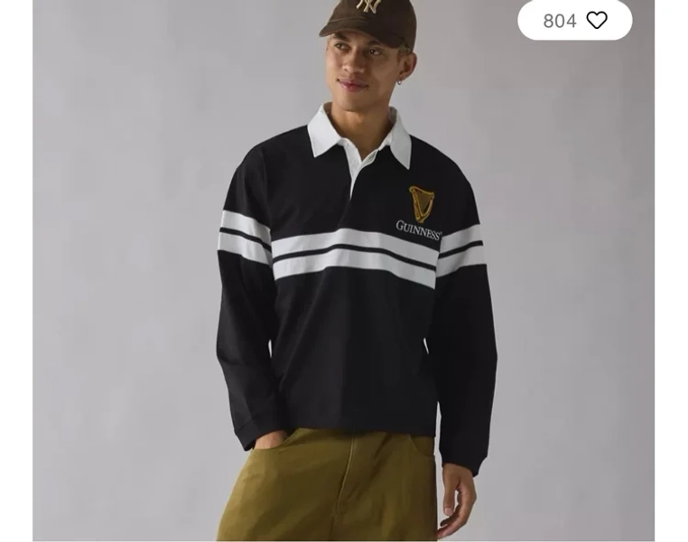 Guinness Embroidered Logo Rugby Shirt