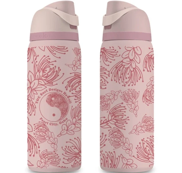 T&C Surf 32 oz Ohia Outline Owala Rose Quartz