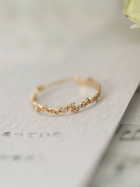Luxury Women's Ring - 925 Sterling Silver Plated With 18K Gold, Ins Style Retro Asymmetric Design, Simple All-Match, Make Fingers Look More Elegant And White