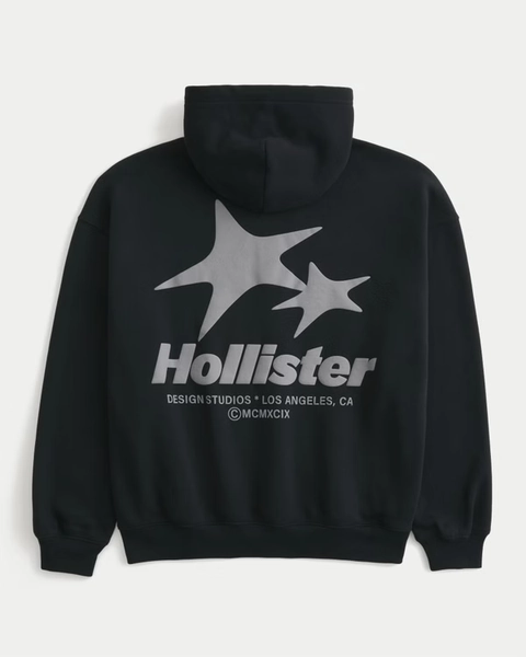 Boxy Logo Graphic Hoodie
