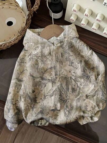 Attitoon Plus Size Women Casual Street Graphic Hoodie Sweatshirt, Vintage Tree Branch & Leaf Print, Suitable For Autumn/Winter Camo Sweatshirt Hooded Sweatshirt Fall Sweatshirt Leaf Print Sweatshirt