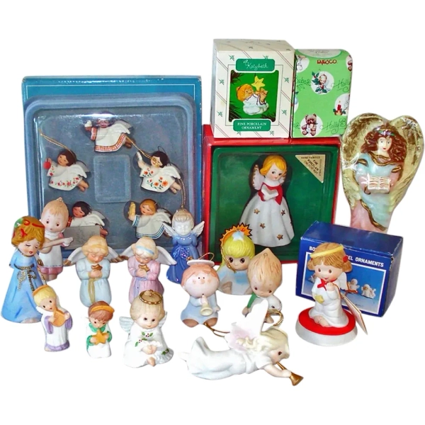 Collection 30 Plus Christmas Angel Figurines and Ornaments