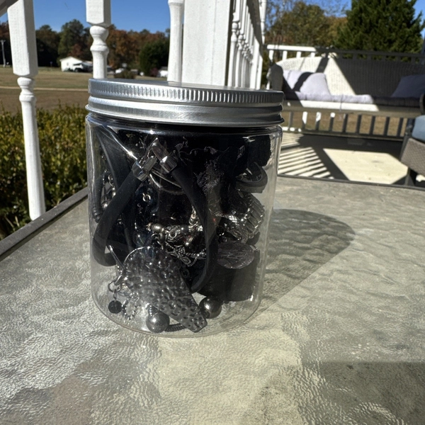 Gothic/Black/Silver Mystery Jewelry Jar