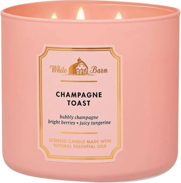 Bath & Body Works, White Barn, 3-wick, 14.5 Oz Candle Champagne Toast