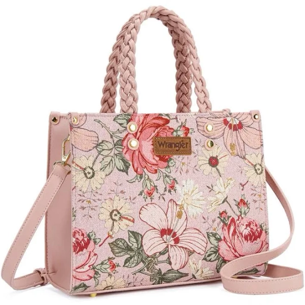 Wrangler Floral Print Braided Tote Bag