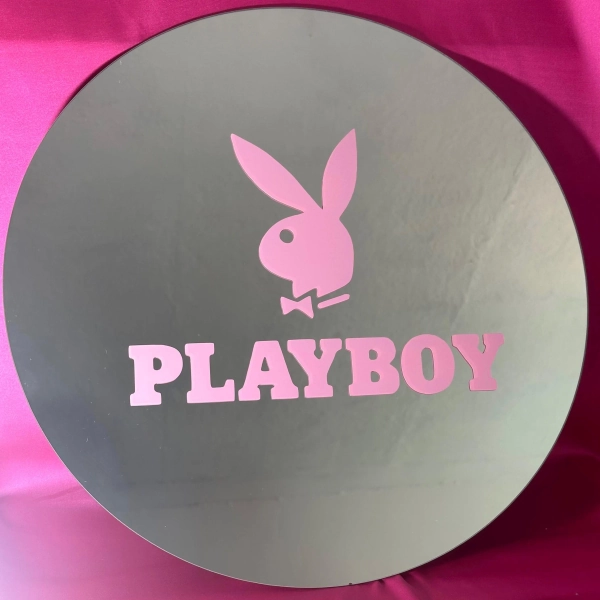 Playboy 38cm Y2K Decor logo Mirror – Pink Round , 2000s McBling , Retro Room