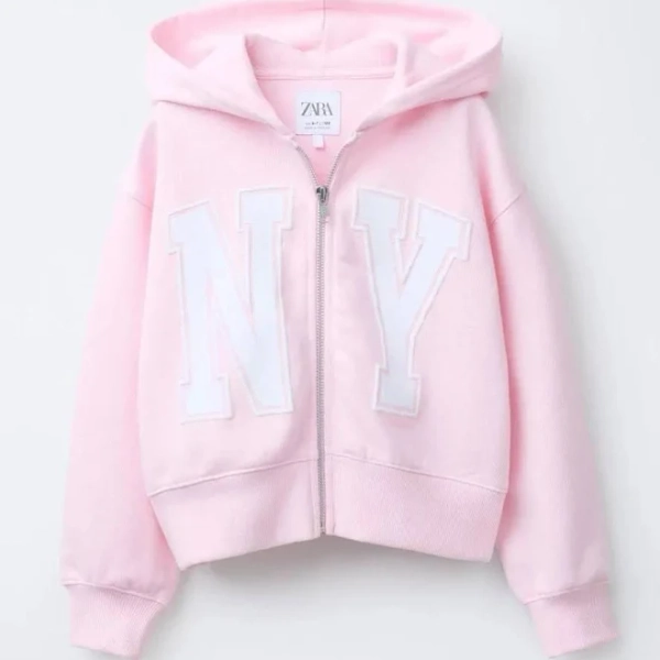 Zara NY Pink Girls Zip Up Sweater Size 12-13 NWT - new-with-tags - Zara1