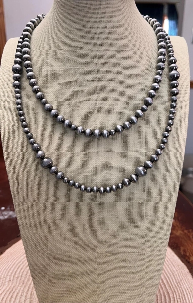 Western Faux Sterling Pearl Necklace - 18 and 22 inch set