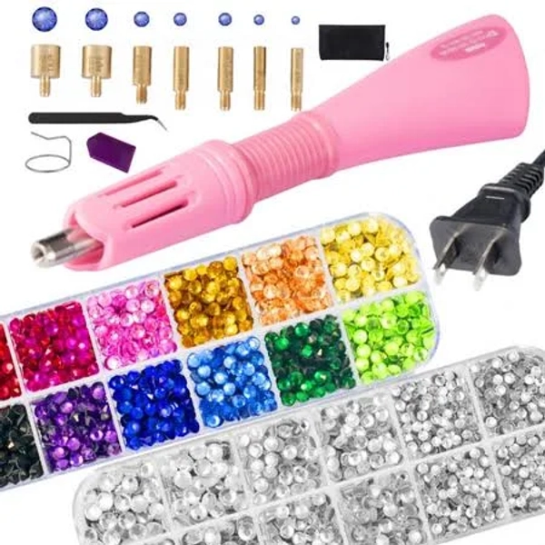 Hotfix Rhinestones Applicator Kit, Bedazzler Kit With Rhinestones, Hot Fix Rhinestone Setter Tool Kit, Heat Fixed Machine Gun Set For Clothes Fabric
