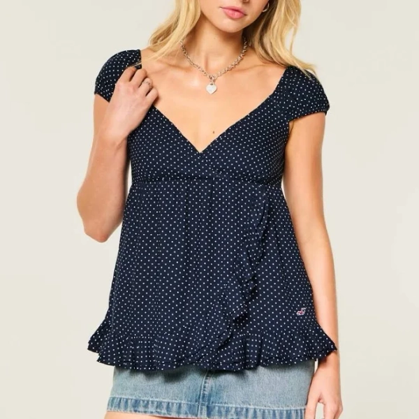 Hollister Women's Easy Wrap Icon Babydoll Top