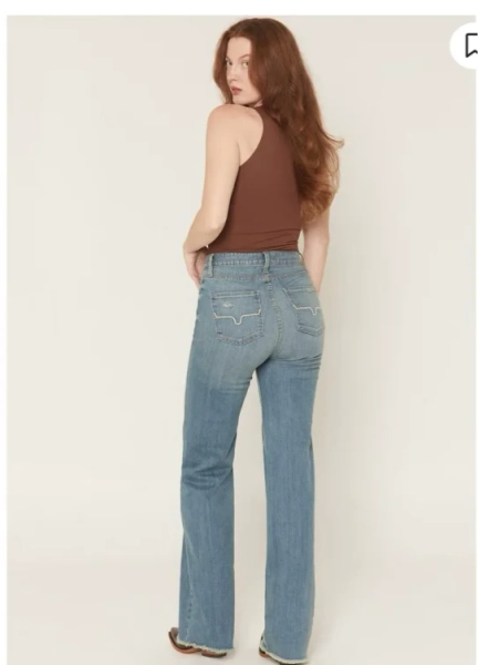Kimes Ranch Women's Olivia Medium Wash High Rise Wide Leg Jeans