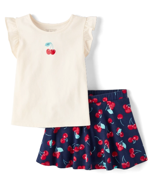 Toddler Girls Print 2-Piece Outfit Set - BLACKCURRANT CL