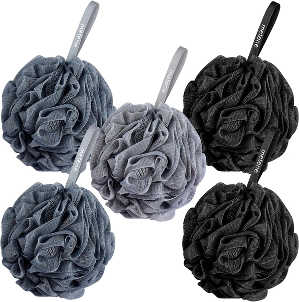 Metene Shower Loofah Sponge 5 Pack, Body Wash Scrubber Exfoliator Loofa, Men Women Bathing Accessorie