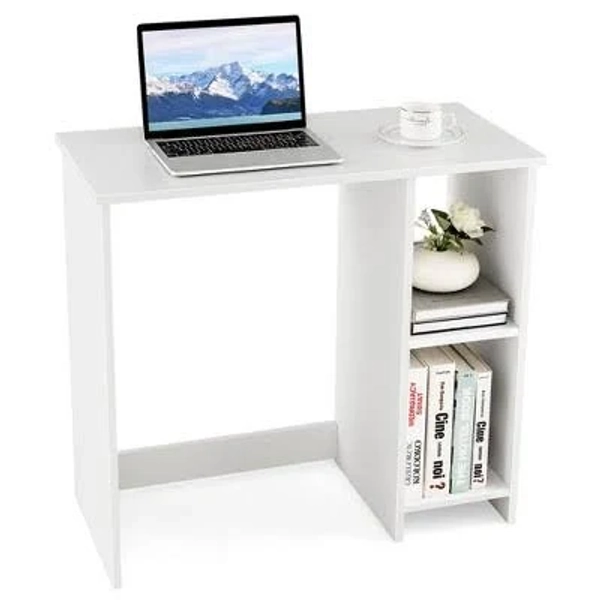 Costway 31.5 Inch Modern Home Office Desk with 2 Compartments